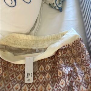 Patterned Cream and Brown Skirt